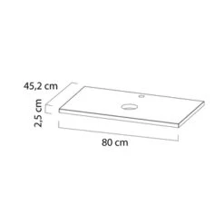 Tiger Maryport Badkamermeubelset 80 Cm Mat Zwart Met Licht Eiken Houten Wasblad, Keramische Opzetkom En Matzwarte Grepen -InterieurKunst Verkoopwinkel 123 10011