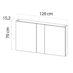 TIGER S-line Spiegelkast 120 Naturel Eik -InterieurKunst Verkoopwinkel 123 10136