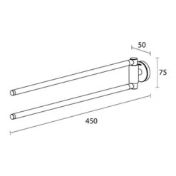 Tiger Handdoekhouder Urban 2-Armig Wit -InterieurKunst Verkoopwinkel 123 10310