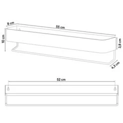 Sealskin Brix Wandrek Met Handdoekrek 55 Cm Wit -InterieurKunst Verkoopwinkel 123 10322