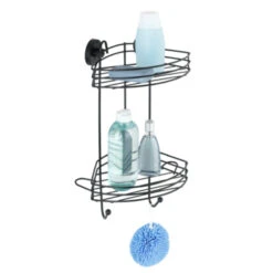 Wenko Vacuumloc 2-laags Hoekrek Zwart -InterieurKunst Verkoopwinkel 123 10497