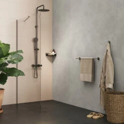 Tiger Hoekdouchemand Cooper 21 Cm RVS/zwart -InterieurKunst Verkoopwinkel 123 10543