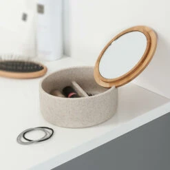 Sealskin Spiegeldoosje Grace Zand -InterieurKunst Verkoopwinkel 123 10592