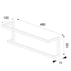 Sealskin Carré Handdoekrek 48 Cm Zwart -InterieurKunst Verkoopwinkel 123 10612