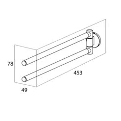 Tiger Handdoekhouder Noon 2-armig Zwart -InterieurKunst Verkoopwinkel 123 10670