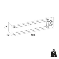 Tiger 2-armig Handdoekrek Cooper RVS/zwart -InterieurKunst Verkoopwinkel 123 10815