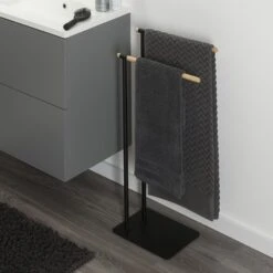 Sealskin Handdoekrek Brix Metaal Zwart -InterieurKunst Verkoopwinkel 123 10921