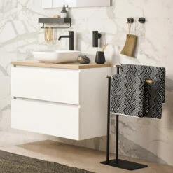 Sealskin Handdoekrek Brix Metaal Zwart -InterieurKunst Verkoopwinkel 123 10923