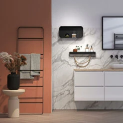 Sealskin Brix Wandrek Met Handdoekrek 55 Cm Zwart -InterieurKunst Verkoopwinkel 123 10941