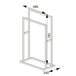 Sealskin Carré Handdoekrek Vrijstaand Zwart -InterieurKunst Verkoopwinkel 123 10966