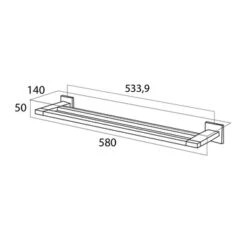 Tiger Dubbel Handdoekrek Items Chroom -InterieurKunst Verkoopwinkel 123 11011