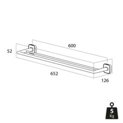 Tiger Handdoekhouder Carv Dubbel Zwart -InterieurKunst Verkoopwinkel 123 11026