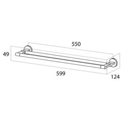 Tiger Handdoekhouder Noon Dubbel Zwart -InterieurKunst Verkoopwinkel 123 11066