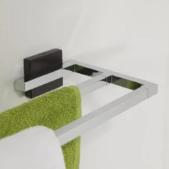 Tiger Dubbel Handdoekrek Zenna Chroom/Wengé -InterieurKunst Verkoopwinkel 123 11075