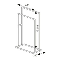 Sealskin Carré Handdoekrek Vrijstaand Wit -InterieurKunst Verkoopwinkel 123 11102
