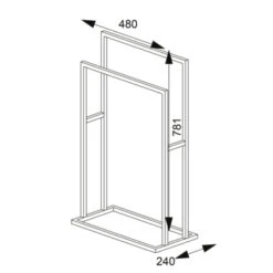 Sealskin Carré Handdoekrek Vrijstaand Wit -InterieurKunst Verkoopwinkel 123 11104