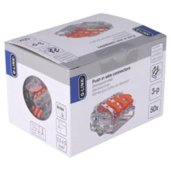 Q-Link Lasklem 3-voudig 0,2-4mm2 Hersluitbaar 50 Stuks -InterieurKunst Verkoopwinkel 123 1111