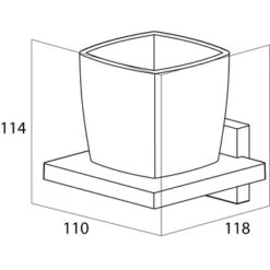 Tiger Bekerhouder Zenna Hangend Met Beker Chroom/Wengé -InterieurKunst Verkoopwinkel 123 11207