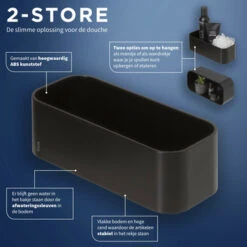 Tiger Wandrek/douchemand 2-store 25cm Zwart -InterieurKunst Verkoopwinkel 123 11290