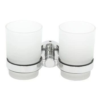 Haceka Dubbele Bekerhouder Kosmos Hangend Met Bekers Chroom 1 Haceka Dubbele Bekerhouder Kosmos Hangend Met Bekers Chroom
