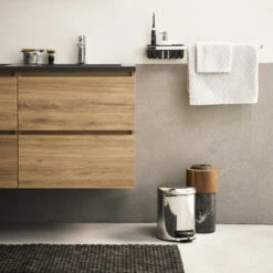 Sealskin Badmat Woodblock 52x90cm Zwart -InterieurKunst Verkoopwinkel 123 11767