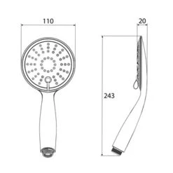 Tiger Handdouche Splash Tossa Ø11 Cm 3 Standen -InterieurKunst Verkoopwinkel 123 12337