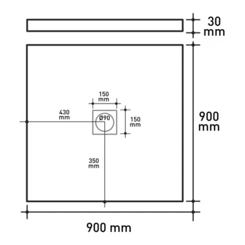 Van Marcke Krypton Douchebak In Polybeton Steenimitatie Crème 90x90 2 Van Marcke Krypton Douchebak In Polybeton Steenimitatie Crème 90x90 - Afbeelding 2