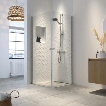 Sealskin Douchecabine Hooked Hoekinstap 90x90x200cm Hoogglans Aluminium 1 Sealskin Douchecabine Hooked Hoekinstap 90x90x200cm Hoogglans Aluminium
