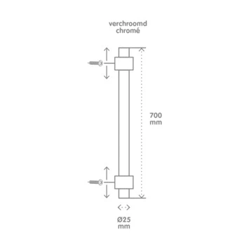 Van Marcke Glijstang Keros Chroom 70 Cm 2 Van Marcke Glijstang Keros Chroom 70 Cm - Afbeelding 2