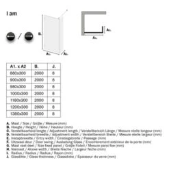 Sealskin Inloopdouche I AM A1 100x200 Cm Chroom -InterieurKunst Verkoopwinkel 123 12550
