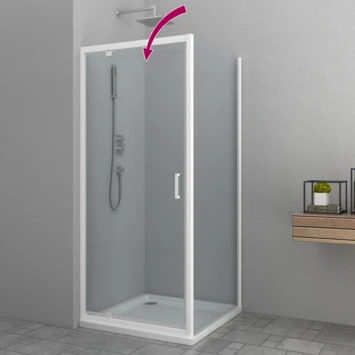 Allibert Draaideur Loft Game 90x200cm Wit Transparant 1 Allibert Draaideur Loft Game 90x200cm Wit Transparant