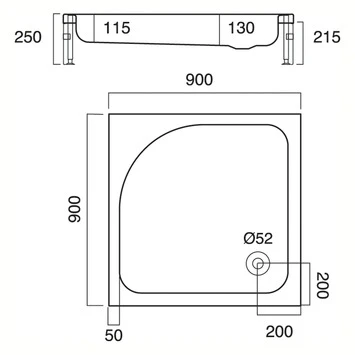 Sealskin Douchebak Optimo Vierkant Opbouw 90x90x25 Cm 2 Sealskin Douchebak Optimo Vierkant Opbouw 90x90x25 Cm - Afbeelding 2