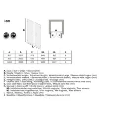 Sealskin Pendeldeur Voor Nis I AM 90x200cm RVS -InterieurKunst Verkoopwinkel 123 12786
