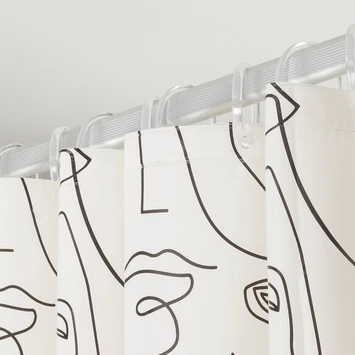 Sealskin Douchegordijn Mind 180x200cm Zwart/wit 9 Sealskin Douchegordijn Mind 180x200cm Zwart/wit - Afbeelding 9