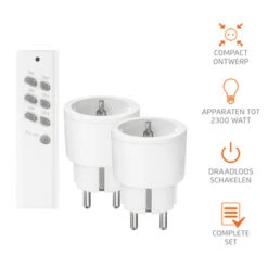 KlikAanKlikUit Schakelset APC2-2300R Met Afstandsbediening En 2x Stopcontactschakelaar -InterieurKunst Verkoopwinkel 123 1296