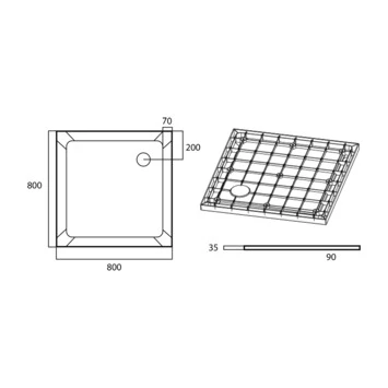 Van Marcke Helion Douchebak In Kunststofcomposiet Wit 80x80 2 Van Marcke Helion Douchebak In Kunststofcomposiet Wit 80x80 - Afbeelding 2