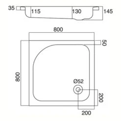 Sealskin Douchebak Optimo Vierkant Inbouw 80x80x14 Cm -InterieurKunst Verkoopwinkel 123 13361