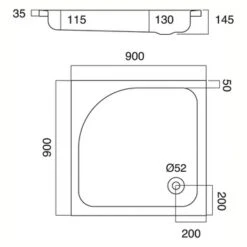 Sealskin Douchebak Optimo Vierkant Inbouw 90x90x14 Cm -InterieurKunst Verkoopwinkel 123 13396