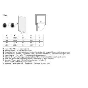 Sealskin Swingdeur Voor Nis I AM 200x100 Cm RVS 6 Sealskin Swingdeur Voor Nis I AM 200x100 Cm RVS - Afbeelding 6