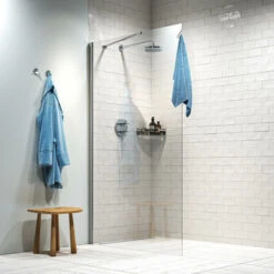 Sealskin Inloopdouche Hooked 90x200cm Hoogglans Aluminium -InterieurKunst Verkoopwinkel 123 13698