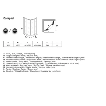 Sealskin Douchecabine Met Schuifdeur Compact Kwartrond 195x90 Cm Chroom 8 Sealskin Douchecabine Met Schuifdeur Compact Kwartrond 195x90 Cm Chroom - Afbeelding 8