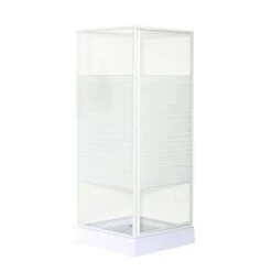 OK Douchecabine Draaideur Met Zijwand 80x80x185 Cm Wit