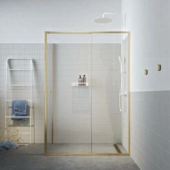 Sealskin Schuifdeur Met Zijwand 140x90x200 Cm Contour Goud Geborsteld