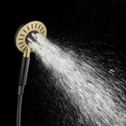 Tiger Regendoucheset Akcent Zwart/messing Incl Kraan En Handdouche Met 3 Straalstanden -InterieurKunst Verkoopwinkel 123 14425