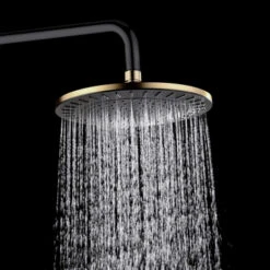 Tiger Regendoucheset Akcent Zwart/messing Incl Kraan En Handdouche Met 3 Straalstanden -InterieurKunst Verkoopwinkel 123 14426