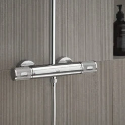 Grohe Douchesysteem Vitalio Joy 260 Cooltouch Met Thermostaatkraan Quickfix Chroom -InterieurKunst Verkoopwinkel 123 14524