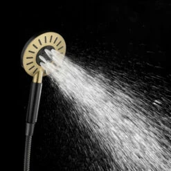 Tiger Doucheset Akcent 3 Straalstanden Zwart/messing -InterieurKunst Verkoopwinkel 123 14582