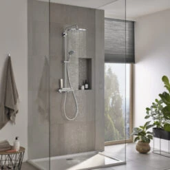 Grohe Douchesysteem Vitalio Joy 310 Cooltouch Met Thermostaatkraan QuickFix Chroom 12 Grohe Douchesysteem Vitalio Joy 310 Cooltouch Met Thermostaatkraan QuickFix Chroom -InterieurKunst Verkoopwinkel 123 14609