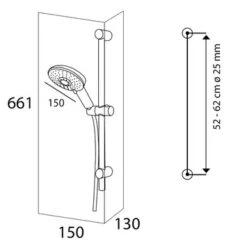 Tiger Doucheset Splash Termini Met Glijstang 6 Douchestanden -InterieurKunst Verkoopwinkel 123 14678