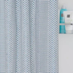 Sealskin Douchegordijn Wave Polyester 180x200 Cm Blauw -InterieurKunst Verkoopwinkel 123 14754